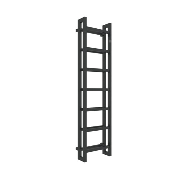 Grzejnik drabinkowy TERMA STAND, podłączenie SX, wym. 1610 x 400 mm, kolor czarny jak kruk mat RAL9005, moc 773W