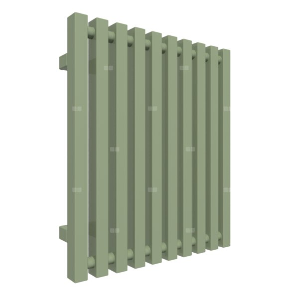 Grzejnik drabinkowy TERMA TRIGA, podłączenie Y2, wym. 560 x 480 mm, kolor zielony blady RAL6021, moc 356W