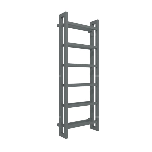 Grzejnik drabinkowy TERMA STAND, podłączenie SX, wym. 1380 x 500 mm, kolor metaliczny szary, moc 743W