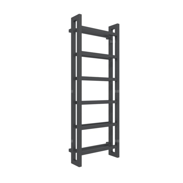 Grzejnik drabinkowy TERMA STAND, podłączenie SX, wym. 1380 x 500 mm, kolor metaliczna czerń, moc 743W