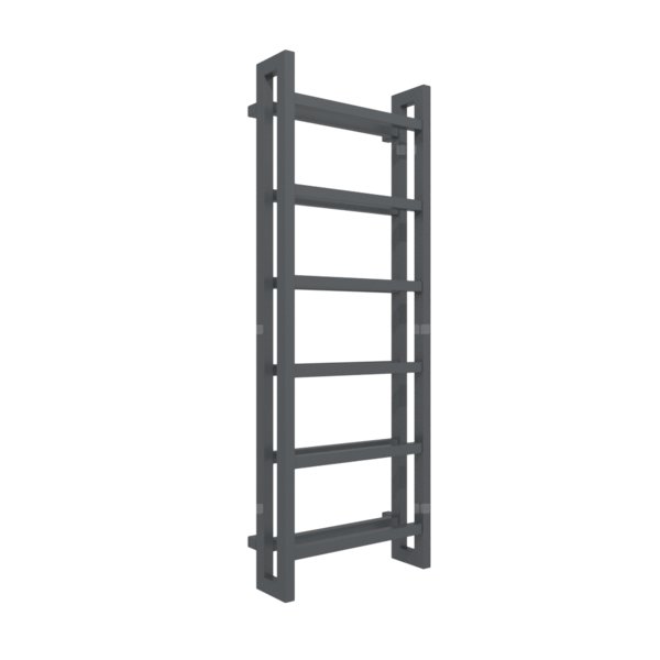 Grzejnik drabinkowy TERMA STAND, podłączenie SX, wym. 1380 x 500 mm, kolor czarny anodowy, moc 743W