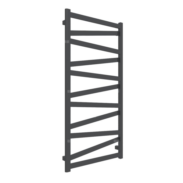 Grzejnik drabinkowy TERMA VIPERA, podłączenie SX, wym. 1230 x 600 mm, kolor metaliczna czerń, moc 519W