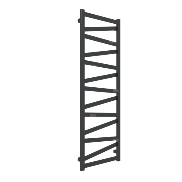 Grzejnik elektryczny TERMA VIPERA 500 x 1470 mm, kolor czarny jak kruk RAL9005, moc 600 W, podłączenie E1, kabel spiralny z wtyczką