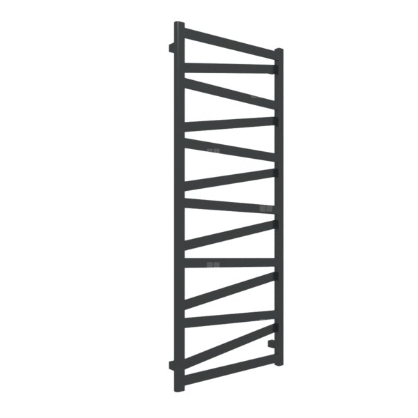 Grzejnik elektryczny TERMA VIPERA 600 x 1470 mm, kolor czarny jak kruk RAL9005, moc 600 W, podłączenie E1, kabel prosty z wtyczką