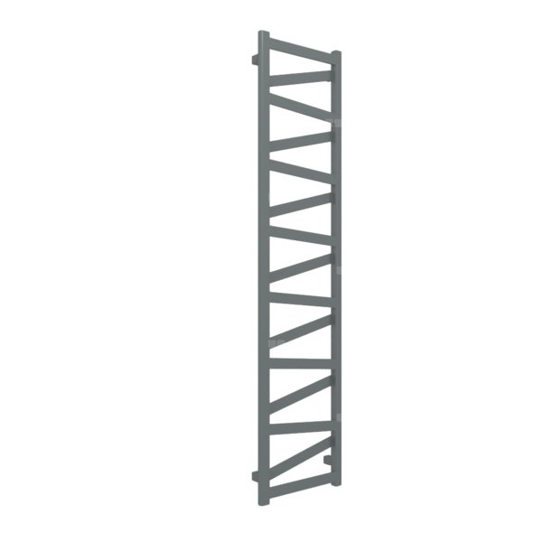 Grzejnik drabinkowy TERMA VIPERA, podłączenie ZX, wym. 1710 x 400 mm, kolor metaliczny szary, moc 531W