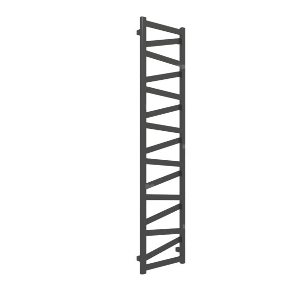Grzejnik drabinkowy TERMA VIPERA, podłączenie SX, wym. 1710 x 400 mm, kolor czarny sygnałowy RAL9004, moc 531W