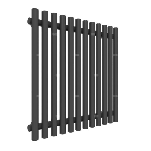 Grzejnik elektryczny TERMA TUNE VWS E 590 x 600 mm, kolor czarny drogowy RAL9017, moc 400 W, podłączenie E2, kabel spiralny z wtyczką