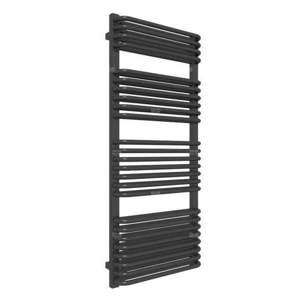 Grzejnik drabinkowy TERMA TYTUS, podłączenie SX, wym. 1260 x 540 mm, kolor czarny RAL9017, moc 1002W