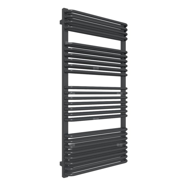 Grzejnik drabinkowy TERMA TYTUS, podłączenie SX, wym. 1260 x 640 mm, kolor metaliczna czerń, moc 1173W