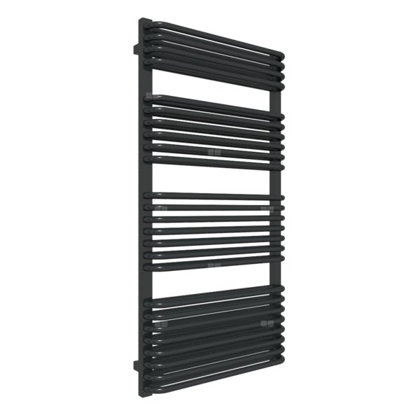 Grzejnik drabinkowy TERMA TYTUS, podłączenie SX, wym. 1260 x 640 mm, kolor czarny jak kruk soft RAL9005, moc 1173W