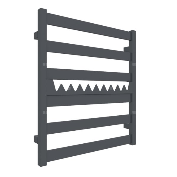 Grzejnik drabinkowy TERMA VIVO, podłączenie ZX, wym. 670 x 600 mm, kolor szary antracytowy RAL7016, moc 320W