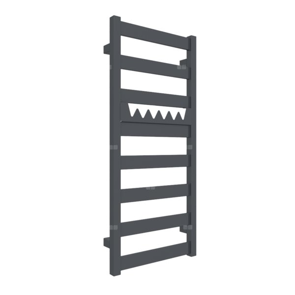 Grzejnik drabinkowy TERMA VIVO, podłączenie SX, wym. 910 x 400 mm, kolor szary antracytowy RAL7016, moc 295W