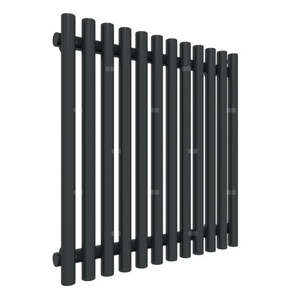 Grzejnik drabinkowy TERMA TUNE VWS, podłączenie Y7, wym. 600 x 590 mm, kolor czarny jak kruk soft RAL9005, moc 450W