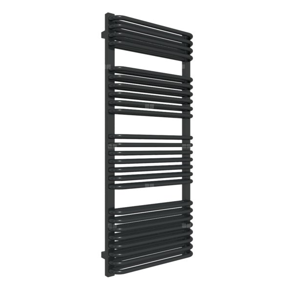Grzejnik drabinkowy TERMA TYTUS, podłączenie Z8, wym. 1260 x 540 mm, kolor czarny jak kruk mat RAL9005, moc 1002W