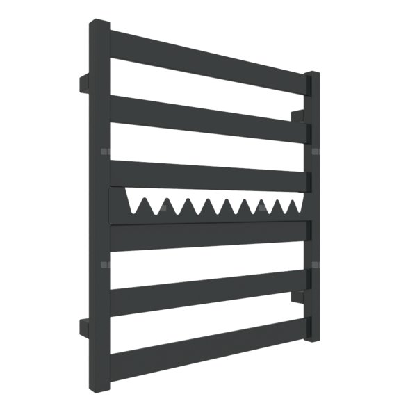 Grzejnik drabinkowy TERMA VIVO, podłączenie ZX, wym. 670 x 600 mm, kolor nowy czarny krokodyl, moc 320W