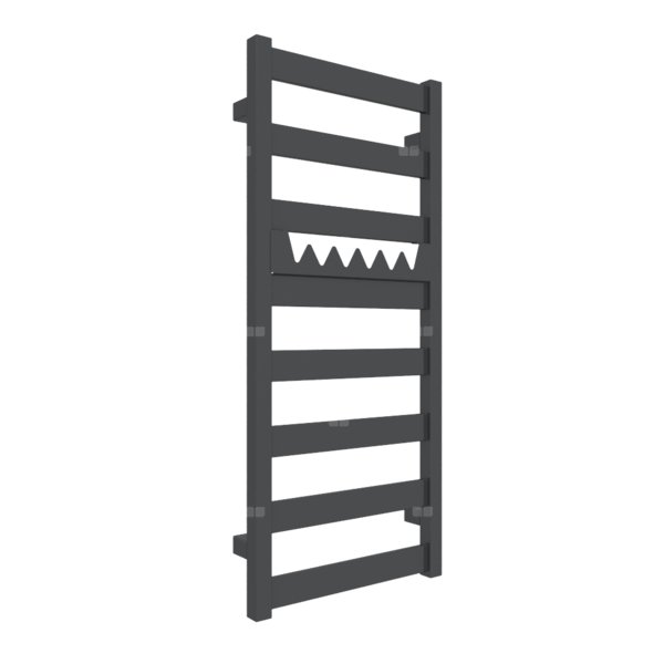 Grzejnik drabinkowy TERMA VIVO, podłączenie ZX, wym. 910 x 400 mm, kolor metaliczna czerń, moc 295W