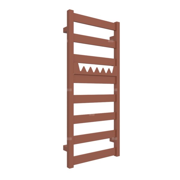 Grzejnik drabinkowy TERMA VIVO, podłączenie SX, wym. 910 x 400 mm, kolor brązowy miedziany RAL8004, moc 295W