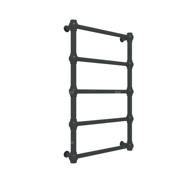 Grzejnik elektryczny TERMA RETRO 504 x 800 mm, kolor czarny głęboki RAL9005, moc 200 W, podłączenie E1, kabel prosty bez wtyczki z maskownicą złocisty