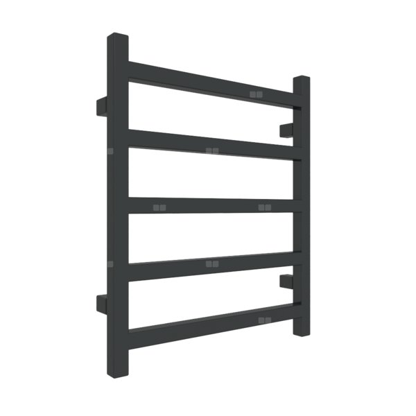 Grzejnik drabinkowy TERMA SIMPLE, podłączenie SX, wym. 600 x 500 mm, kolor czarny jak kruk soft RAL9005, moc 217W