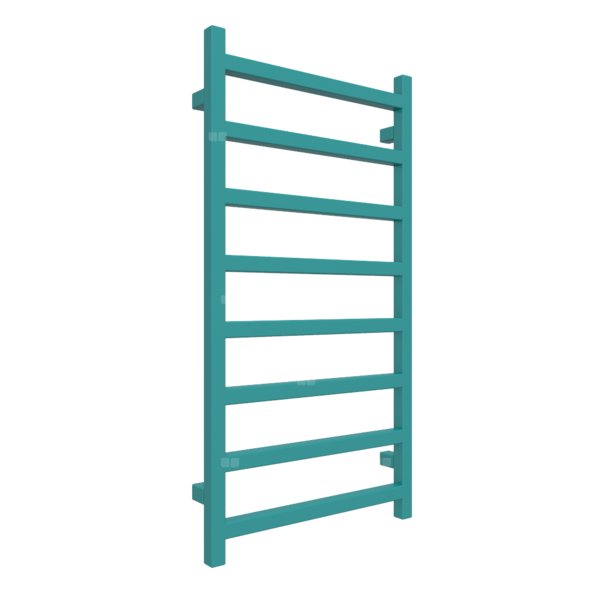 Grzejnik drabinkowy TERMA SIMPLE, podłączenie SX, wym. 960 x 500 mm, kolor niebieski turkusowy RAL5018, moc 351W