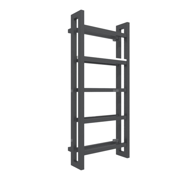 Grzejnik drabinkowy TERMA STAND, podłączenie SX, wym. 1150 x 500 mm, kolor metaliczna czerń, moc 615W