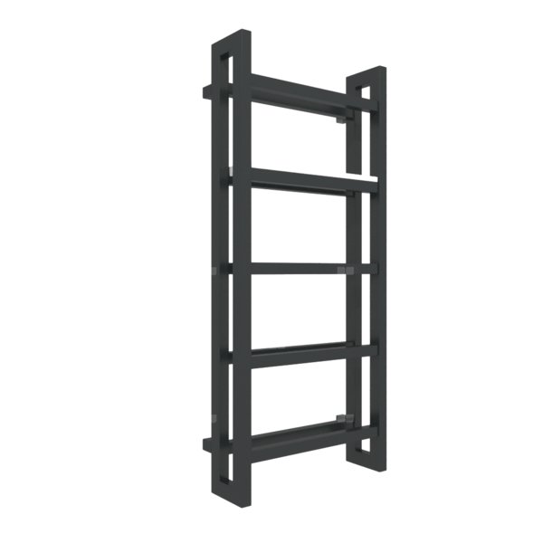 Grzejnik drabinkowy TERMA STAND, podłączenie SX, wym. 1150 x 500 mm, kolor czarny jak kruk mat RAL9005, moc 615W