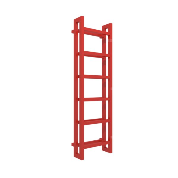 Grzejnik drabinkowy TERMA STAND, podłączenie SX, wym. 1380 x 400 mm, kolor czerwony drogowy RAL3020, moc 660W
