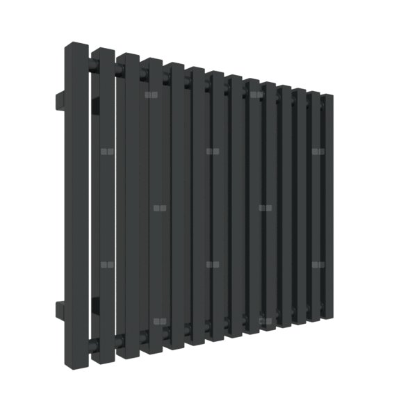 Grzejnik drabinkowy TERMA TRIGA, podłączenie SX, wym. 560 x 680 mm, kolor czarny jak kruk mat RAL9005, moc 504W