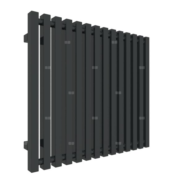 Grzejnik drabinkowy TERMA TRIGA, podłączenie VL, wym. 610 x 680 mm, kolor czarny jak kruk mat RAL9005, moc 554W