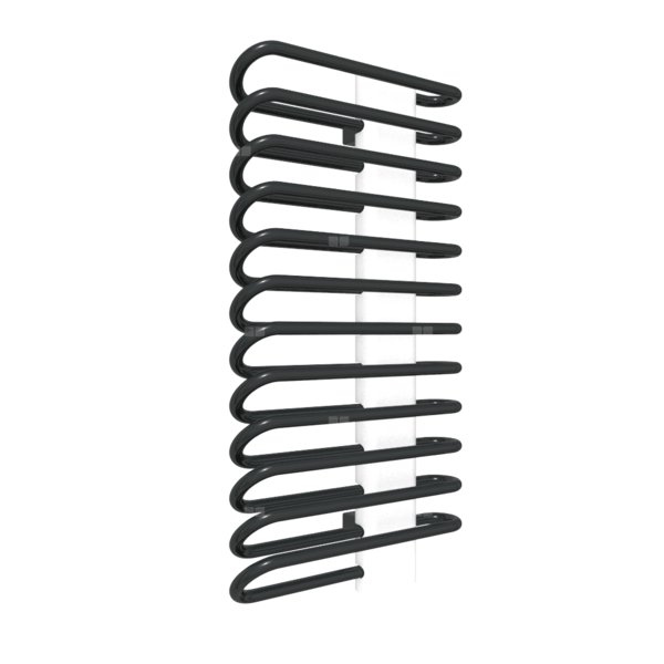 Grzejnik drabinkowy TERMA MICHELLE, podłączenie YL, wym. 780 x 400 mm, kolor czarny jak kruk soft RAL9005, moc 365W