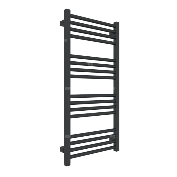 Grzejnik drabinkowy TERMA FIONA ONE, podłączenie S8, wym. 900 x 430 mm, kolor czarny jak kruk mat RAL9005, moc 342W