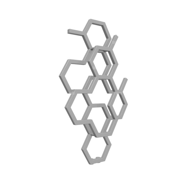 Grzejnik drabinkowy TERMA HEX, podłączenie ZX, wym. 821 x 486 mm, kolor jasne aluminium metaliczny RAL9006, moc 248W