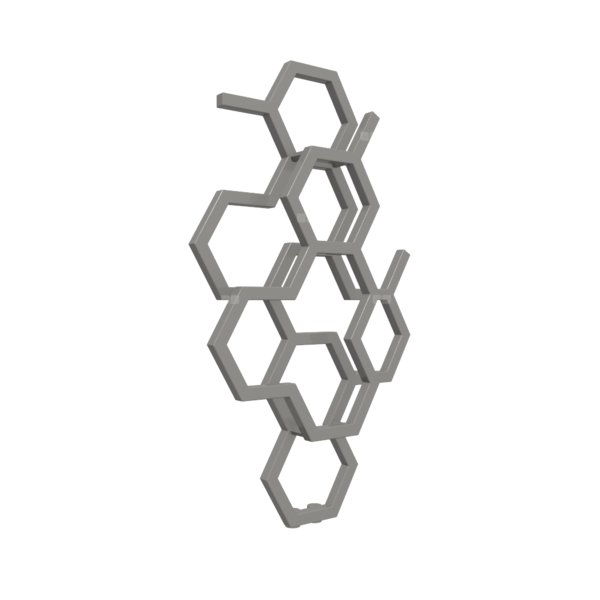 Grzejnik drabinkowy TERMA HEX, podłączenie ZX, wym. 821 x 486 mm, kolor ciemne aluminium metaliczny RAL9007, moc 248W