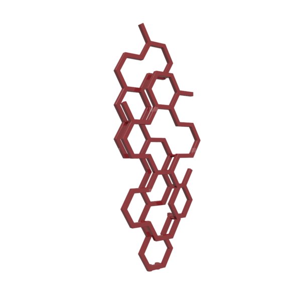 Grzejnik drabinkowy TERMA HEX, podłączenie ZX, wym. 1220 x 486 mm, kolor rubinowy RAL3003, moc 346W