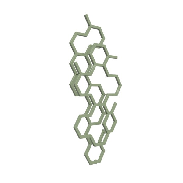 Grzejnik drabinkowy TERMA HEX, podłączenie ZX, wym. 1220 x 486 mm, kolor zielony blady RAL6021, moc 346W