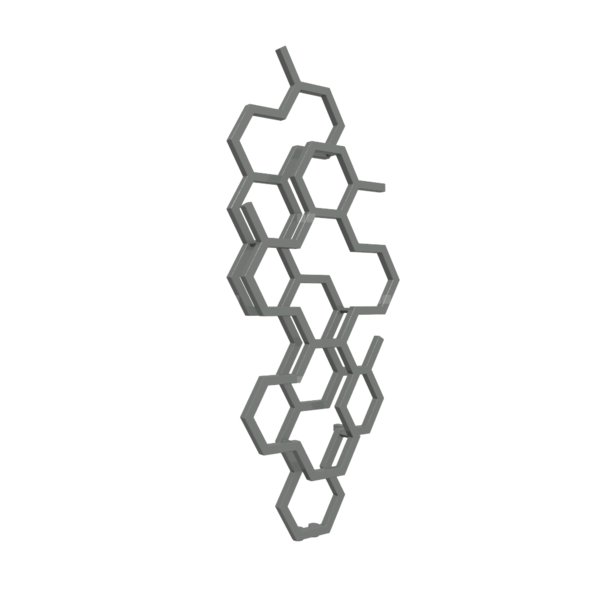 Grzejnik drabinkowy TERMA HEX, podłączenie ZX, wym. 1220 x 486 mm, kolor nowoczesna szarość, moc 346W