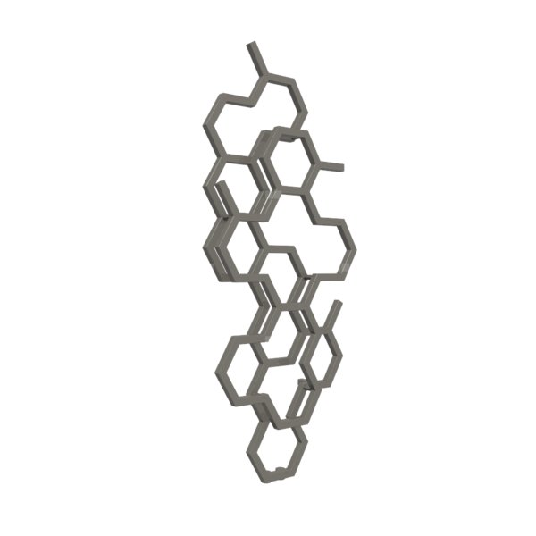 Grzejnik drabinkowy TERMA HEX, podłączenie ZX, wym. 1220 x 486 mm, kolor szary kwarcytowy RAL7039, moc 346W