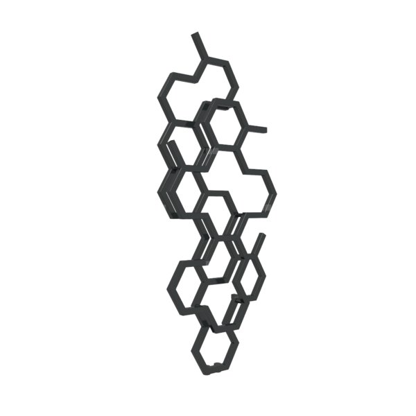Grzejnik drabinkowy TERMA HEX, podłączenie ZX, wym. 1220 x 486 mm, kolor nowy czarny krokodyl