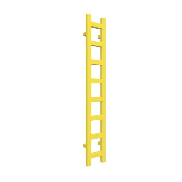Grzejnik drabinkowy TERMA EASY, podłączenie SX, wym. 1280 x 200 mm, kolor żółty siarkowy RAL1016, moc 251W