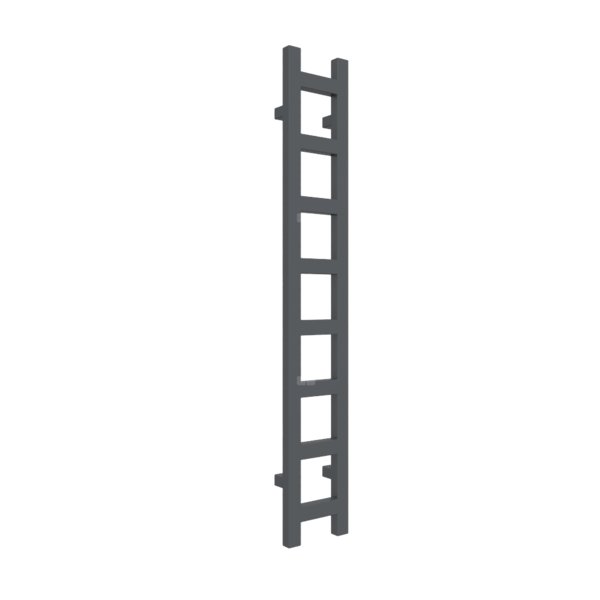 Grzejnik drabinkowy TERMA EASY, podłączenie LX, wym. 1280 x 200 mm, kolor czarny anodowy, moc 251W