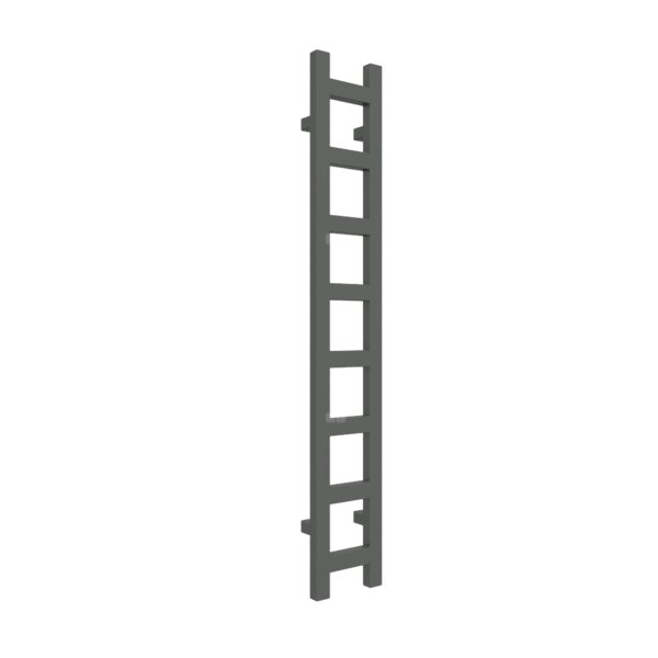 Grzejnik drabinkowy TERMA EASY, podłączenie O8, wym. 1280 x 200 mm, kolor szary drogowy b RAL7043, moc 251W