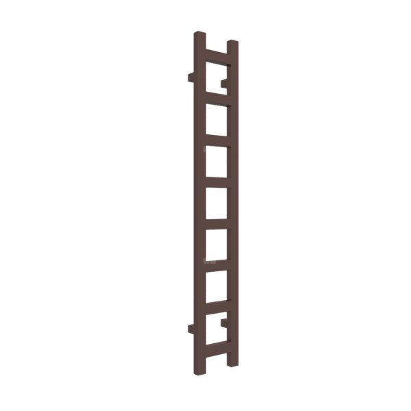 Grzejnik drabinkowy TERMA EASY, podłączenie SX, wym. 1280 x 200 mm, kolor brązowy mahoniowy RAL8016, moc 251W