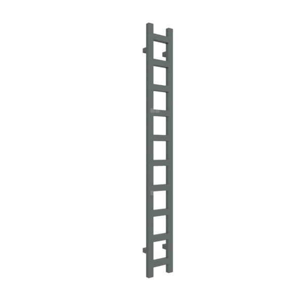 Grzejnik drabinkowy TERMA EASY, podłączenie L8, wym. 1600 x 200 mm, kolor metaliczny szary, moc 314W