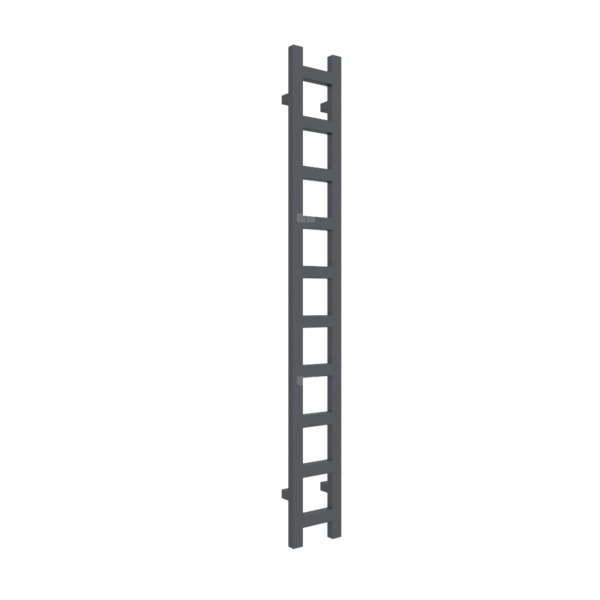 Grzejnik drabinkowy TERMA EASY, podłączenie SX, wym. 1600 x 200 mm, kolor czarny anodowy, moc 314W