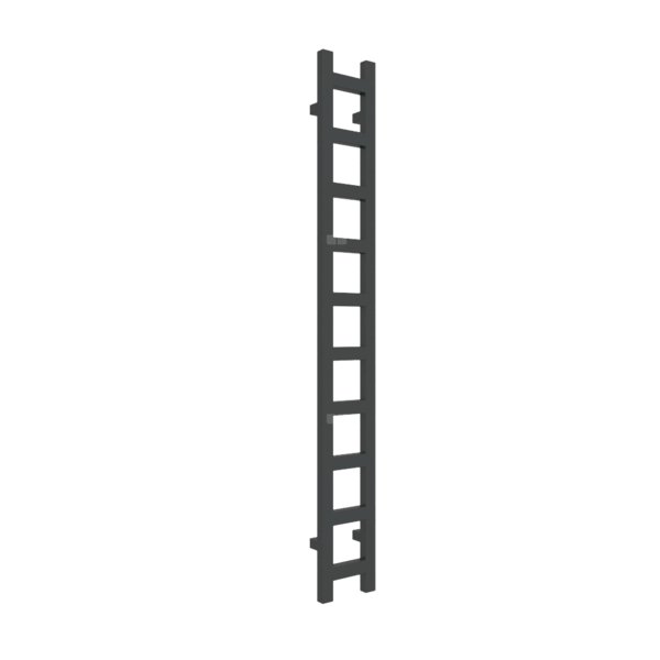 Grzejnik drabinkowy TERMA EASY, podłączenie O1, wym. 1600 x 200 mm, kolor czarny RAL9011, moc 314W
