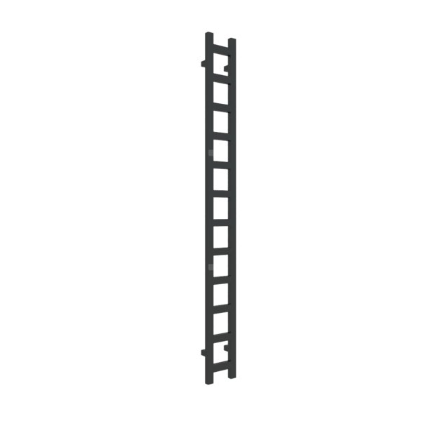 Grzejnik drabinkowy TERMA EASY, podłączenie O1, wym. 1920 x 200 mm, kolor czarny jak kruk połysk RAL9005, moc 378W