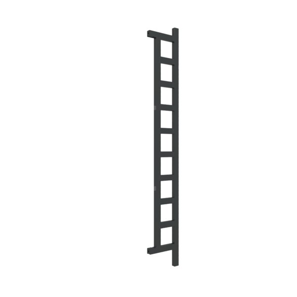 Grzejnik drabinkowy TERMA EASY, podłączenie O1, wym. 1660 x 200 mm, kolor czarny jak kruk soft RAL9005, moc 314W