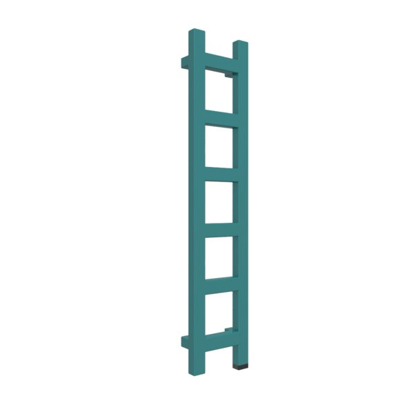 Grzejnik drabinkowy TERMA EASY ONE, podłączenie S1, wym. 960 x 200 mm, kolor turkusowy morski RAL5021, moc 187W
