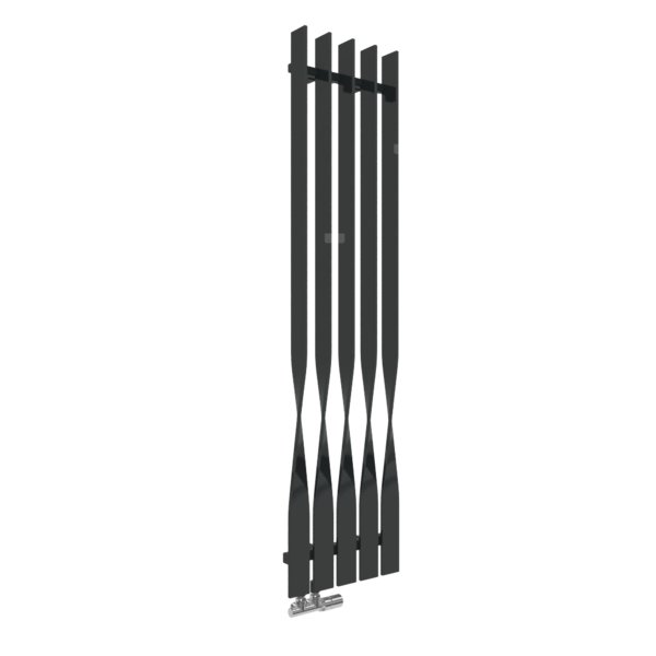 Grzejnik drabinkowy TERMA CYKLON V, podłączenie YP, wym. 1600 x 410 mm, kolor czarny jak kruk mat RAL9005, moc 704W