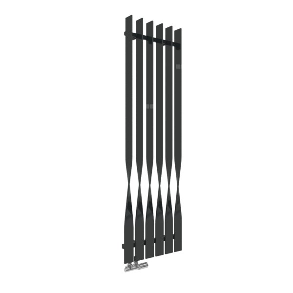 Grzejnik drabinkowy TERMA CYKLON V, podłączenie YL, wym. 1600 x 495 mm, kolor czarny jak kruk mat RAL9005, moc 845W